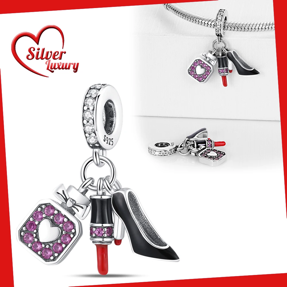 Fantasy High Heels Lipstick Three Piece Set Pendant 925 Silver Fit Pandora Charms Silver 925 Original Bracelet for Jewelry Diy
Fantasy High Heels Lipstick Three Piece Set Pendant 925 Silver Fit Pandora Charms Silver 925 Original Bracelet for Jewelry Diy