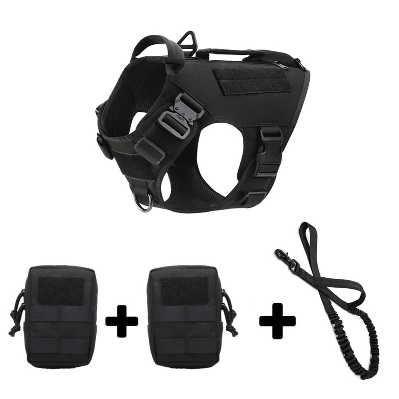 Military Service Working Training Tactical Molle Dog Harness for Large Vest with Side Bags Pouches for Dog Collar and Leash Set
Military Service Working Training Tactical Molle Dog Harness for Large Vest with Side Bags Pouches for Dog Collar and Leash Set