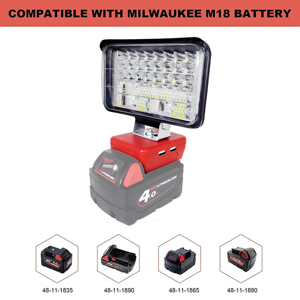 Светодиодный рабочий светильник для Milwaukee 20V MAX XR 18, литий-ионный аккумулятор 2280LM 18/34/48/57, рабочий светильник с двумя USB-портами и функцией быст...
Светодиодный рабочий светильник для Milwaukee 20V MAX XR 18, литий-ионный аккумулятор 2280LM 18/34/48/57, рабочий светильник с двумя USB-портами и функцией быст...