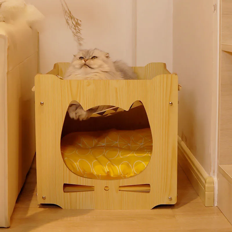 Wooden High-quality Cat Kennel Dog Kennel Dog House Small Dog Can Be Stacked and Combined with Various Closed Pet Kennels 
Wooden High-quality Cat Kennel Dog Kennel Dog House Small Dog Can Be Stacked and Combined with Various Closed Pet Kennels