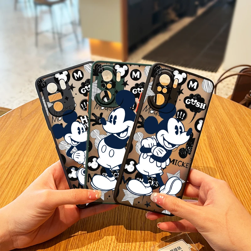 

Cool Cartoon Mickey For Xiaomi Redmi K40 K20 K30 Note 11 10X 10 5G Pro 9 9S 9T 9A 9C Frosted Translucent Soft Phone Case