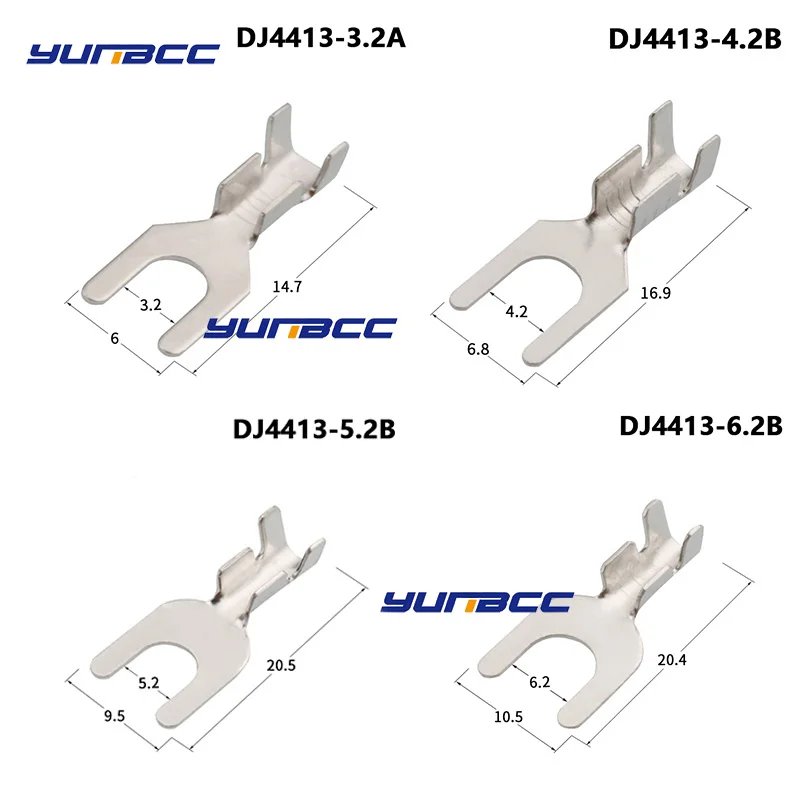 100Pcs 3.2 / 4.2 / 5.2 / 6.2mm fork type bare terminal fork type cold pressing terminal U-type Y-type lug grounding lug
100Pcs 3.2 / 4.2 / 5.2 / 6.2mm fork type bare terminal fork type cold pressing terminal U-type Y-type lug grounding lug
