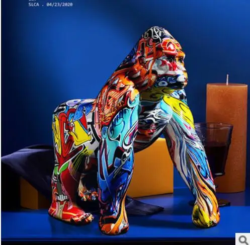 European and American colorful creative gorilla creative model decoration, home porch crafts, wine cabinet, TV cabinet
European and American colorful creative gorilla creative model decoration, home porch crafts, wine cabinet, TV cabinet