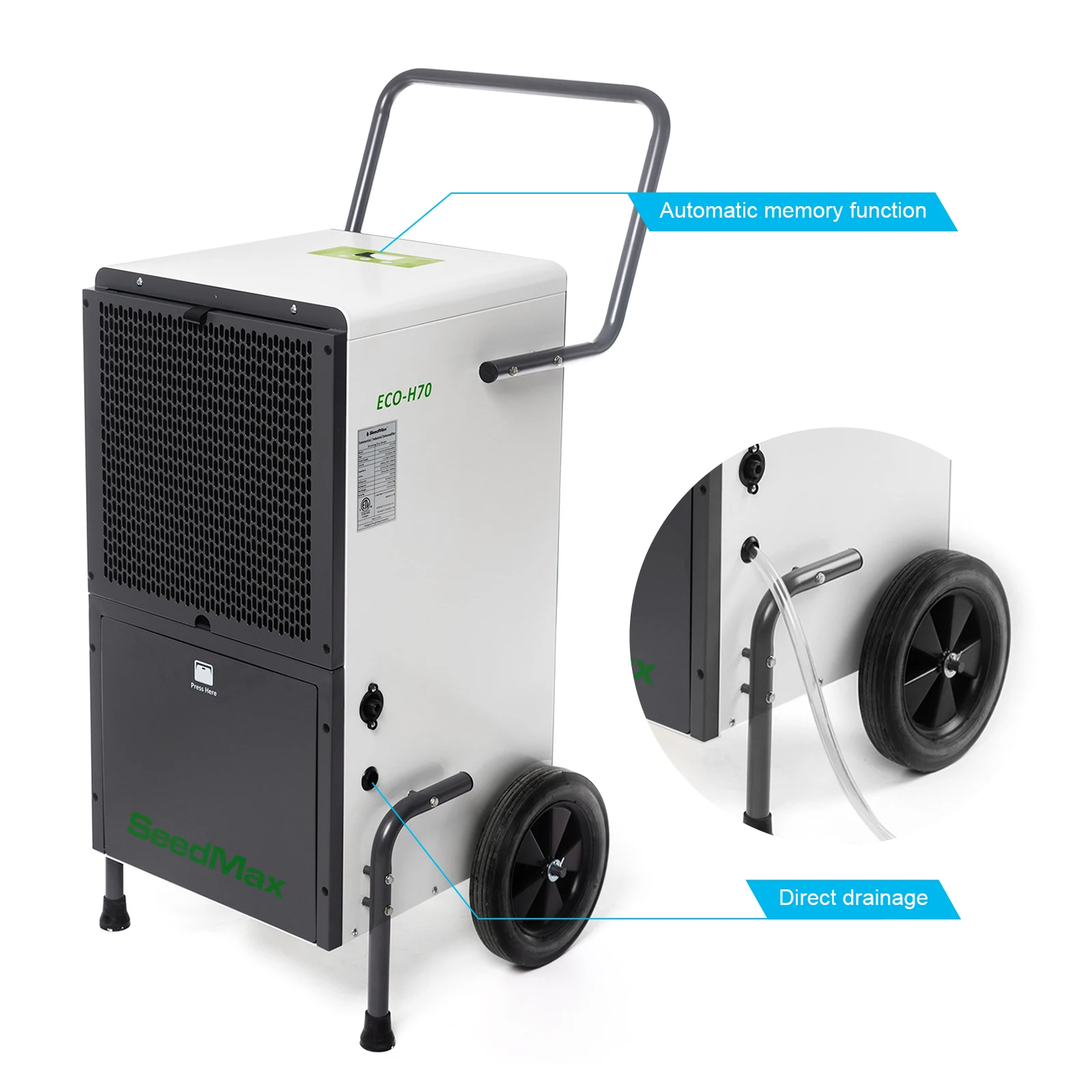 Commercial Dehumidifier with Pump, cETL Listed, 5 Years Warranty Memory Starting, for Damage Restoration, Crawlspac Lgr 210 Pint
Commercial Dehumidifier with Pump, cETL Listed, 5 Years Warranty Memory Starting, for Damage Restoration, Crawlspac Lgr 210 Pint