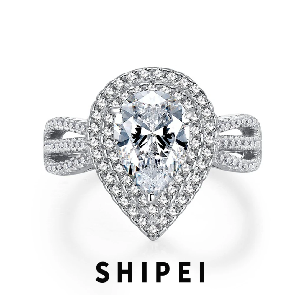 Shipei Romantic 925 Sterling Silver Pear Cut High Carbon Diamond Gemstone Wedding Fine Jewelry Engagement Couple Ring Wholesale
Shipei Romantic 925 Sterling Silver Pear Cut High Carbon Diamond Gemstone Wedding Fine Jewelry Engagement Couple Ring Wholesale