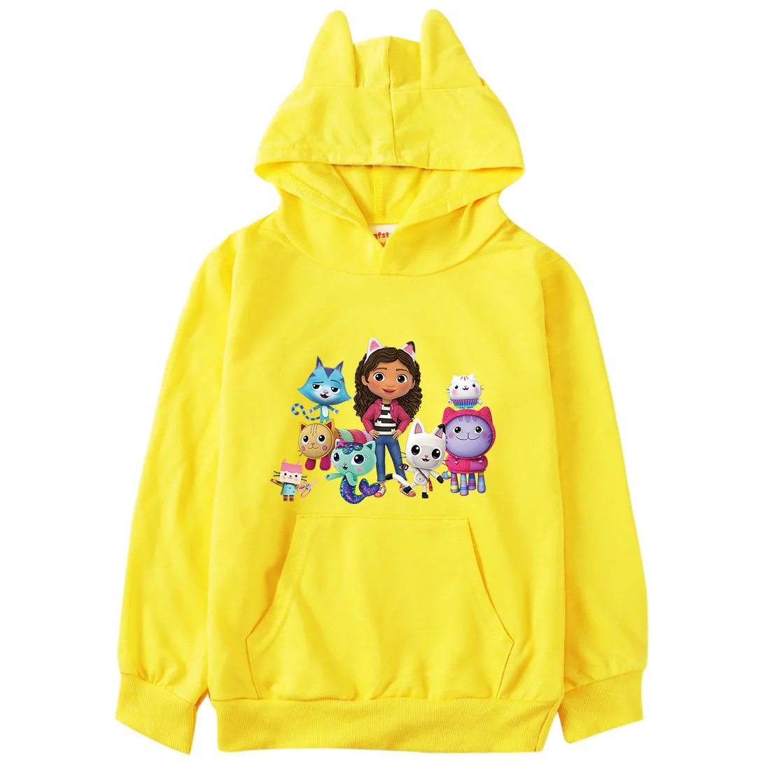 Толстовка с капюшоном Gabby's Dollhou Pepper, детская одежда для девочек-подростков, милые пальто с кошачьими ушками, толстовка с длинным рукавом для ...