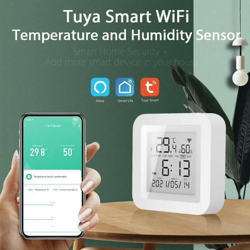 Tuya Wifi Temperature And Humidity Detector Wireless Temperature Sensor Electronic Wet And Dry Thermometer Home Smart Controller
Tuya Wifi Temperature And Humidity Detector Wireless Temperature Sensor Electronic Wet And Dry Thermometer Home Smart Controller