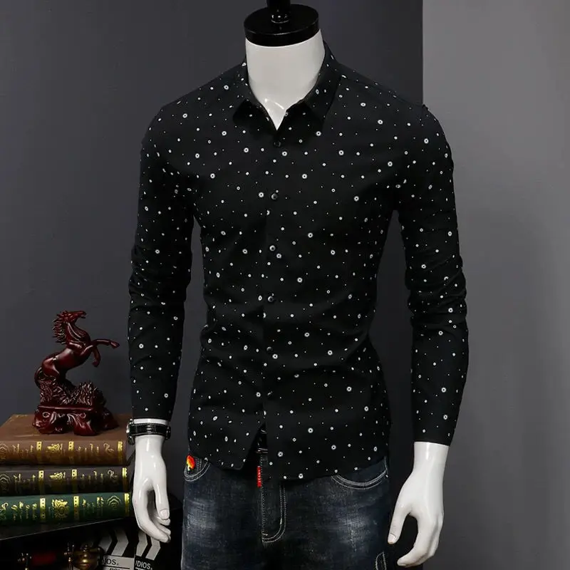 Men shirt long sleeve spring and autumn slim handsome business casual wave point shirts Korean fashion jacket men's clothing
Men shirt long sleeve spring and autumn slim handsome business casual wave point shirts Korean fashion jacket men's clothing