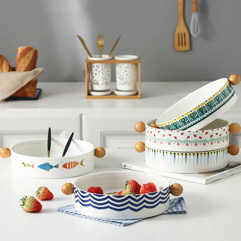 Bohemian Retro Style Plate Cheese Gratin Bowl Party Snack Tray Wave Binaural Bowl Ceramic Soup Basin Dinner Dishes Hollowware
Bohemian Retro Style Plate Cheese Gratin Bowl Party Snack Tray Wave Binaural Bowl Ceramic Soup Basin Dinner Dishes Hollowware