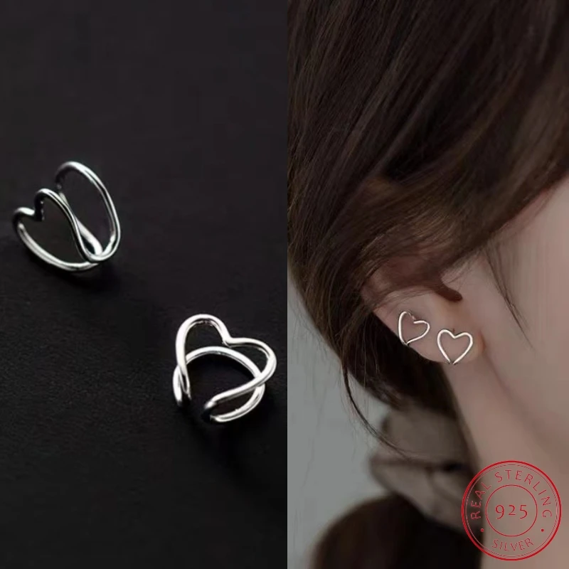 S925 Sterling Silver Hollow Love Ear Clip for Women Simple Elegant Earring New Fashion Jewelry Wedding Gift Wholesale 
S925 Sterling Silver Hollow Love Ear Clip for Women Simple Elegant Earring New Fashion Jewelry Wedding Gift Wholesale