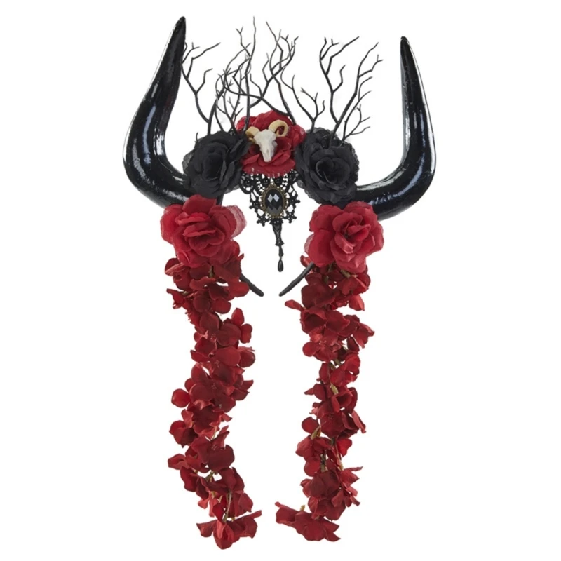 N58F Halloween Horn Antelope Headband Bull Horn Headband Devil Horns Headband Day Of the Dead Headband Goth Headpiece
N58F Halloween Horn Antelope Headband Bull Horn Headband Devil Horns Headband Day Of the Dead Headband Goth Headpiece