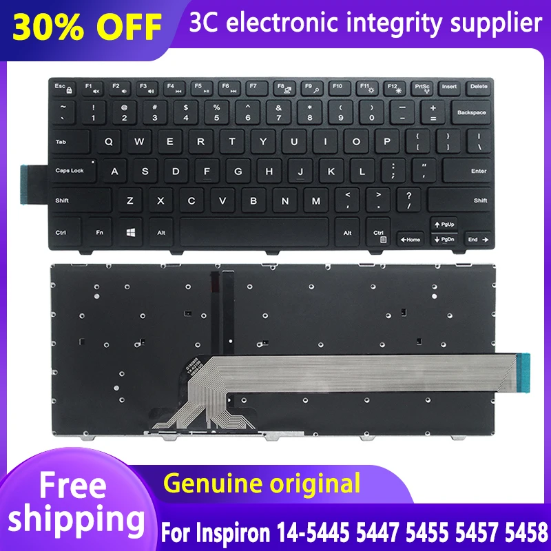 New Original Keyboard For Notebook For Dell Inspiron 14-5445 5447 5455 5457 5458 5443 3442 series US Backlit Keyboards Black 
New Original Keyboard For Notebook For Dell Inspiron 14-5445 5447 5455 5457 5458 5443 3442 series US Backlit Keyboards Black