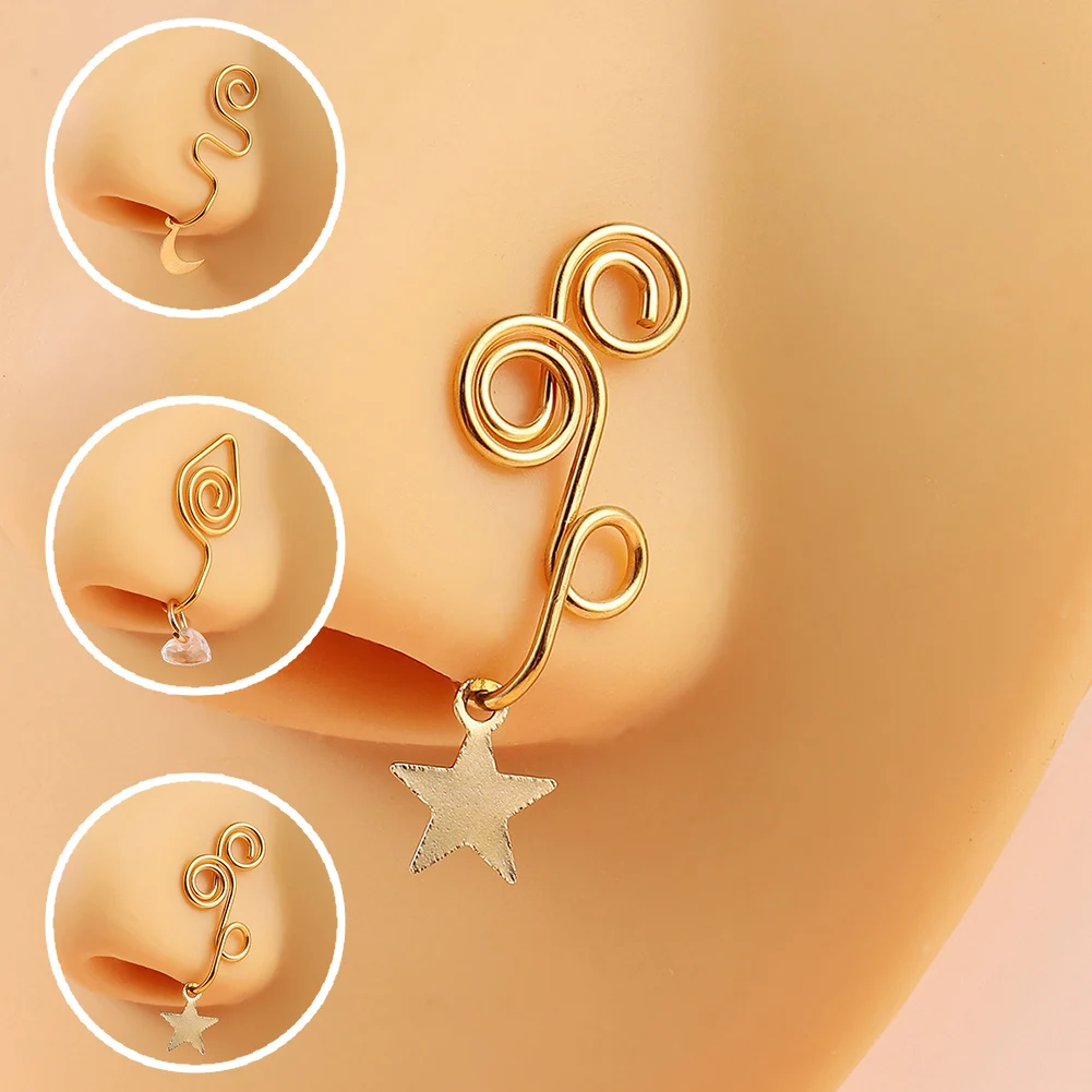 Fashion Crystal Crown Fake Nose Ring Non Piercing Clip On Nostril Rings Indian Pearl Heart Nose Cuff Faux Piercing Nose Jewelry
Fashion Crystal Crown Fake Nose Ring Non Piercing Clip On Nostril Rings Indian Pearl Heart Nose Cuff Faux Piercing Nose Jewelry