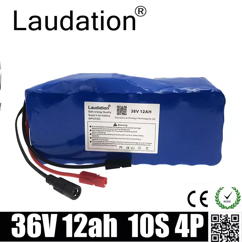 Laudation 36v 12AH Electric Bicycle Lithium Battery 18650 Pack 10S4P Built-in 15A BMS For Electric Bicycle Less Than 500W Motor 
Laudation 36v 12AH Electric Bicycle Lithium Battery 18650 Pack 10S4P Built-in 15A BMS For Electric Bicycle Less Than 500W Motor