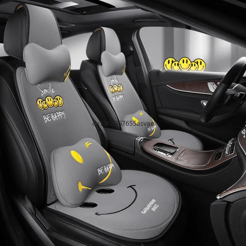 SMILEY Car Seat Cushion Single-piece Four-season Universal Non-slip Three-piece Breathable Rear Seat Cushion Car Seat Cover
SMILEY Car Seat Cushion Single-piece Four-season Universal Non-slip Three-piece Breathable Rear Seat Cushion Car Seat Cover