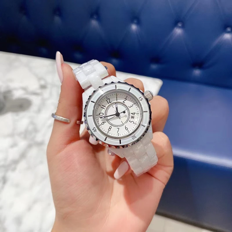 Top Luxury Brand Ceramic Watch for Women Diamond Calendar Dial 33mm 38mm Women’s Fashion Quartz Watch
Top Luxury Brand Ceramic Watch for Women Diamond Calendar Dial 33mm 38mm Women’s Fashion Quartz Watch