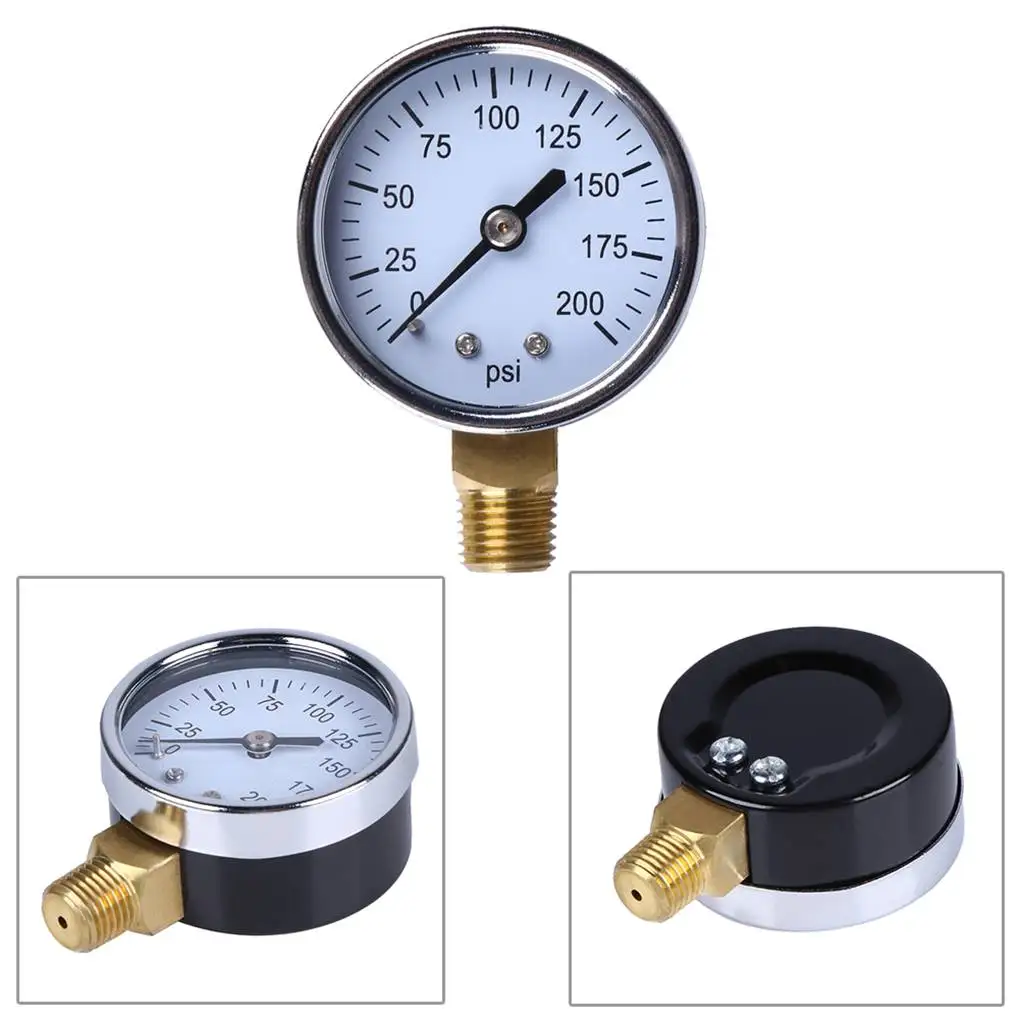 

Air Water Gas Compressor Thread Mount Pressure Gauge Hydraulic Gauge 0-200psi Manometer Pressure Tester