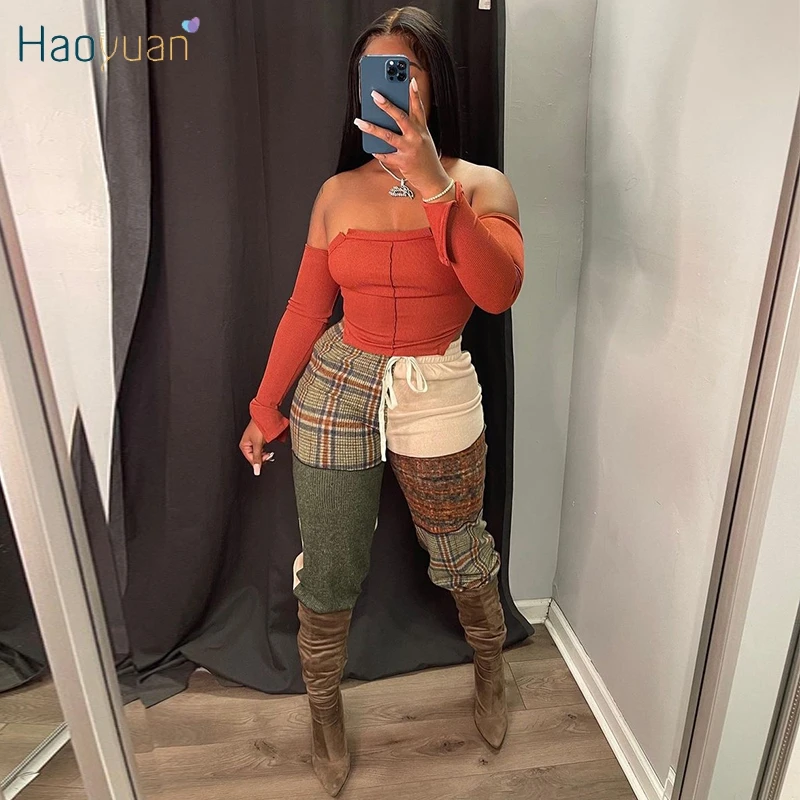 HAOYUAN Casual Patchwork Lace Up Sweatpants Harajuku Fashion High Waist Pants Women Loungewear Outfits Straight Leg Trousers
HAOYUAN Casual Patchwork Lace Up Sweatpants Harajuku Fashion High Waist Pants Women Loungewear Outfits Straight Leg Trousers