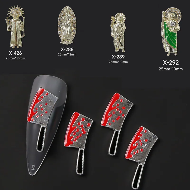 10Pcs New Virgin Mary Knife Nail Art Charms 3D Metal Nails Art Alloy Jewelry For Press On Nails Accessories Manicure Decoration
10Pcs New Virgin Mary Knife Nail Art Charms 3D Metal Nails Art Alloy Jewelry For Press On Nails Accessories Manicure Decoration