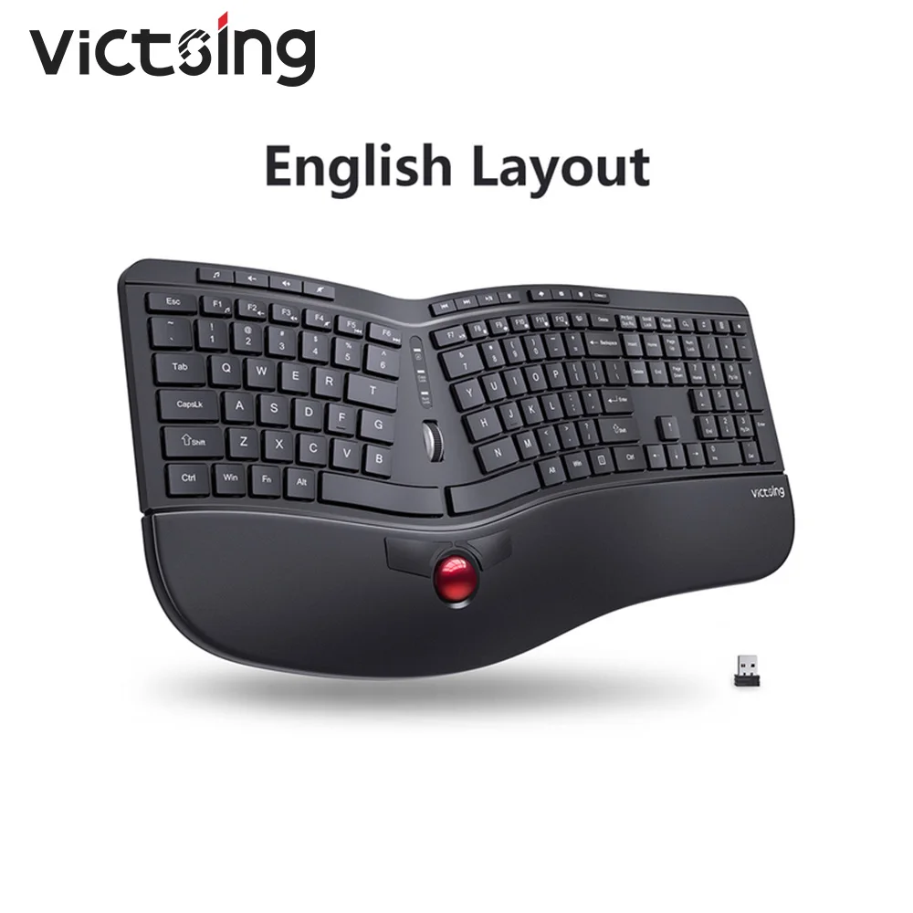 VicTsing PC325 Ergonomic Wireless Keyboard,2.4Ghz Wireless with Trackball Scroll Wheel 16 Multimedia Key for PC Computer Laptop
VicTsing PC325 Ergonomic Wireless Keyboard,2.4Ghz Wireless with Trackball Scroll Wheel 16 Multimedia Key for PC Computer Laptop
