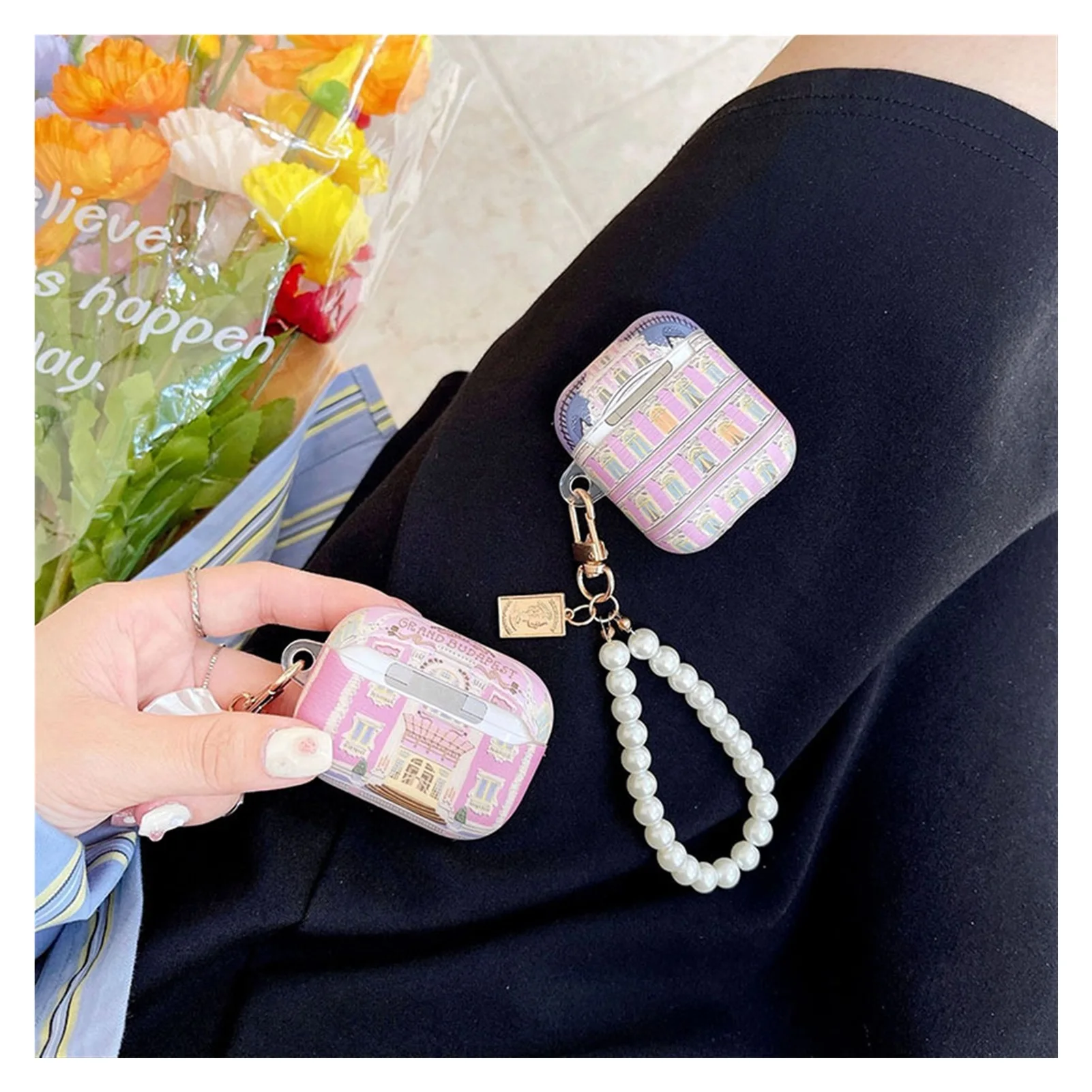 Новинка, чехол для Airpods 1/2, Женский чехол с рисунком и жемчужной цепочкой, чехол для наушников Apple Airpods Pro, защитный чехол для телефона 
Новинка, чехол для Airpods 1/2, Женский чехол с рисунком и жемчужной цепочкой, чехол для наушников Apple Airpods Pro, защитный чехол для телефона