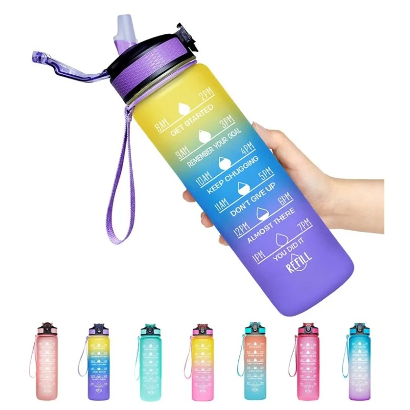 Time Marker Fitness Sport Shaker New Cute Gradient Color Water Bottle 1000ml Large Cup Outdoor Travel Frosted Water Bottle
Time Marker Fitness Sport Shaker New Cute Gradient Color Water Bottle 1000ml Large Cup Outdoor Travel Frosted Water Bottle