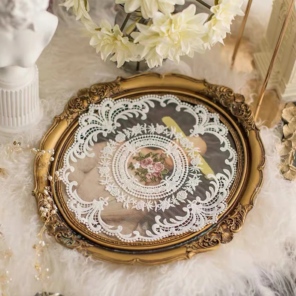1x Vintage Oval Flower Embroidered Lace Placemat Coaster Coffee Doilies Table Mat Cover Props Background Decorative Accessories
1x Vintage Oval Flower Embroidered Lace Placemat Coaster Coffee Doilies Table Mat Cover Props Background Decorative Accessories