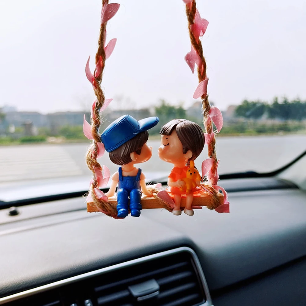 Anime Car Accessories Cute Couple on Swing Car Accessories Interior Romantic Couple Rearview Mirror Swing Pendant Ornament Gift
Anime Car Accessories Cute Couple on Swing Car Accessories Interior Romantic Couple Rearview Mirror Swing Pendant Ornament Gift