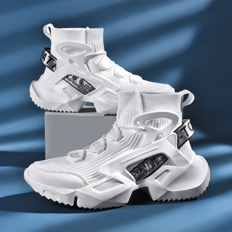 High Top Sock Shoes Men Chunky Sneakers Breathable Basketball Shoes Men's White Shoes Trend Street Light Sports Running Shoes
High Top Sock Shoes Men Chunky Sneakers Breathable Basketball Shoes Men's White Shoes Trend Street Light Sports Running Shoes