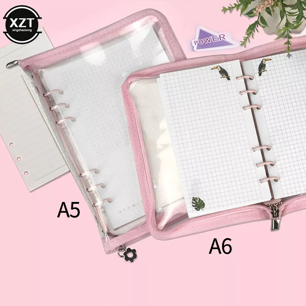 A6 Loose-Leaf Notebook Cover Glitter Zipper PVC Notebook Korean Stationery Diary 6 Hole Binder Clip Notebook Office Planner
A6 Loose-Leaf Notebook Cover Glitter Zipper PVC Notebook Korean Stationery Diary 6 Hole Binder Clip Notebook Office Planner