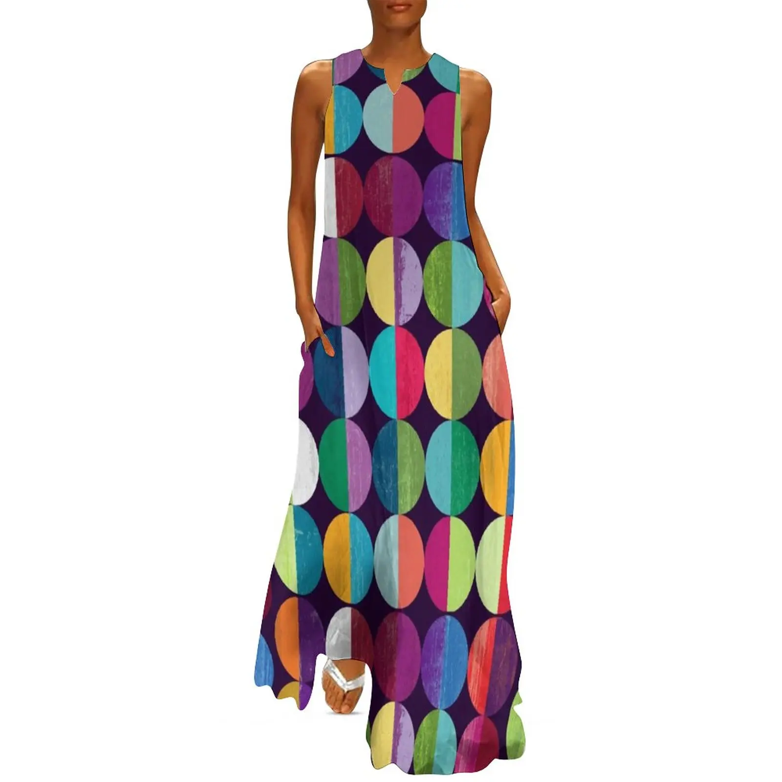 Colorful Moon Art Dress Circle Print Vintage Maxi Dress Aesthetic Boho Beach Long Dresses Sleeveless Stylish Vestido Large Size
Colorful Moon Art Dress Circle Print Vintage Maxi Dress Aesthetic Boho Beach Long Dresses Sleeveless Stylish Vestido Large Size