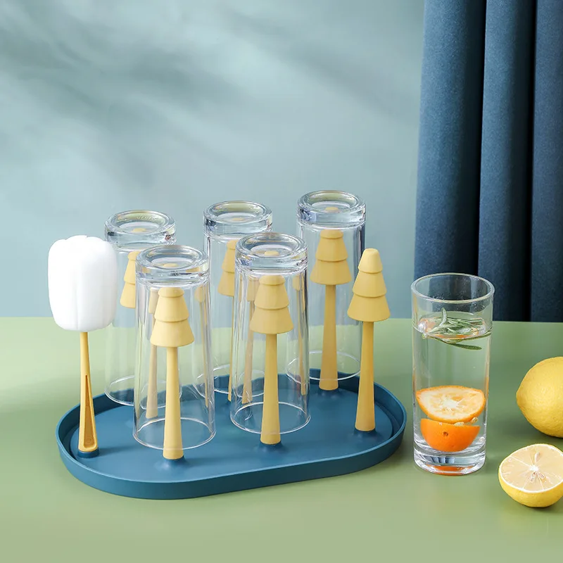 1Pcs Cup Holder Drain Kitchen Storage Rack Nordic Creative Cup Plate Drain Plate Cup Stand Storage Rack with Sponge Cup Brush
1Pcs Cup Holder Drain Kitchen Storage Rack Nordic Creative Cup Plate Drain Plate Cup Stand Storage Rack with Sponge Cup Brush