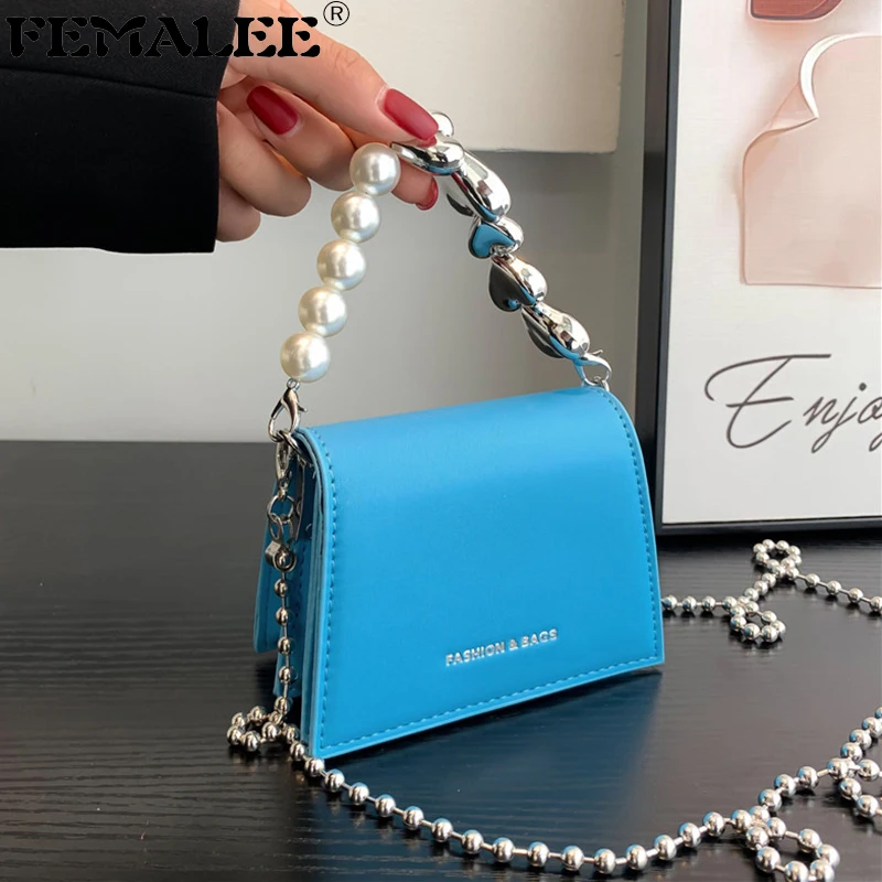 Small PU Leather Women's Bag Wallets Pearl Beading Chains Cell Phone Purse Bags Women Handbag Female Crossbody Shoulder Bag
Small PU Leather Women's Bag Wallets Pearl Beading Chains Cell Phone Purse Bags Women Handbag Female Crossbody Shoulder Bag