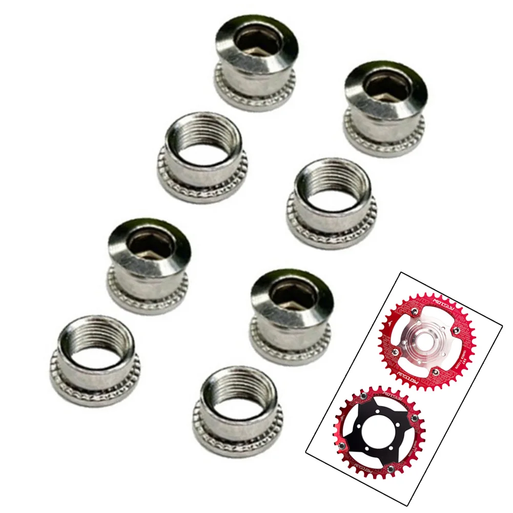 

4/5 Pairs MTB Bike Chainring Bolts Crankset Parts Plate Screws Chainwheel Bolt Inner Hexagon Double Lock Bicycle Chainring Bolts