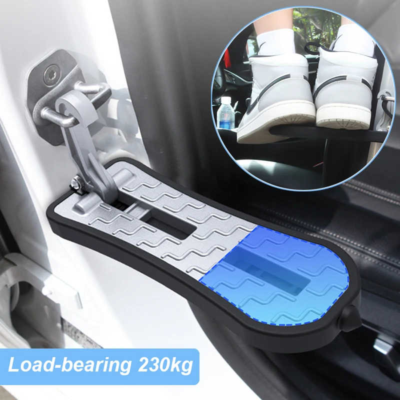 

Extended Car Door Step Foldable Car Roof Rack Step Universal Latch Hook Auxiliary Foot Pedal Aluminium Alloy Safety Hammer