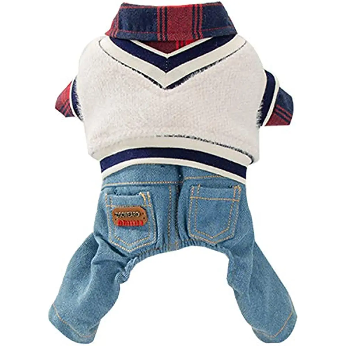 Dog Clothes Plaid Dog Shirt Dog Outfit Overalls Jeans Jumpsuit with Warm Sweater Vest Two-Piece Cool Puppy Clothes for Dogs
Dog Clothes Plaid Dog Shirt Dog Outfit Overalls Jeans Jumpsuit with Warm Sweater Vest Two-Piece Cool Puppy Clothes for Dogs
