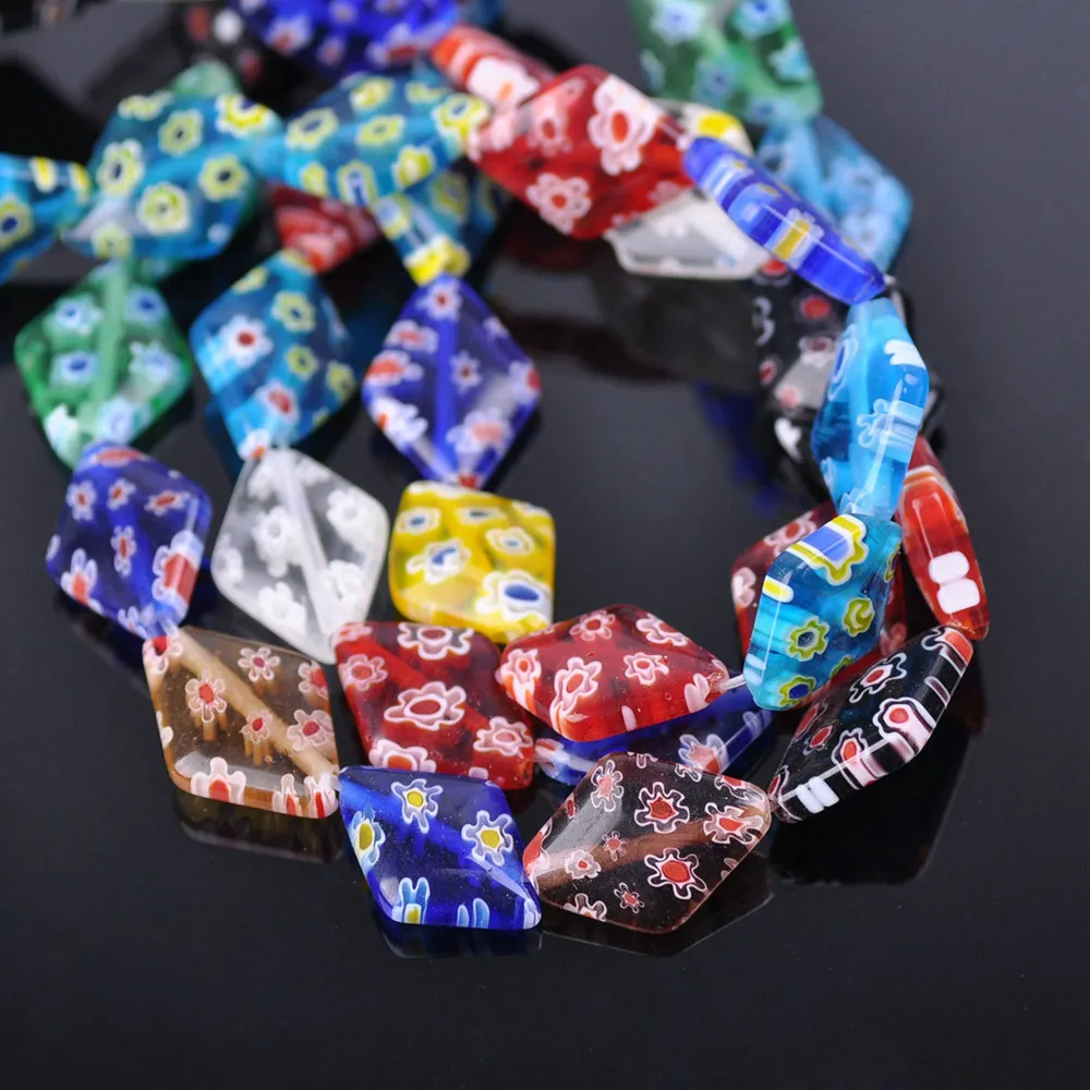 20pcs Rhombus Shape 14x10mm 18x13mm Mixed Flower Patterns Millefiori Glass Loose Crafts Beads Lot for DIY Jewelry Making Finding
20pcs Rhombus Shape 14x10mm 18x13mm Mixed Flower Patterns Millefiori Glass Loose Crafts Beads Lot for DIY Jewelry Making Finding