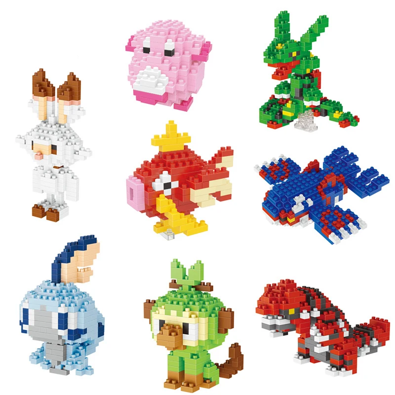 Cartoon Pokemon Kyogre Rayquaza Litten Grookey Lugia Rowlet Magikarp Building Blocks Mini Bricks Figure Model Kids Toys Gift
Cartoon Pokemon Kyogre Rayquaza Litten Grookey Lugia Rowlet Magikarp Building Blocks Mini Bricks Figure Model Kids Toys Gift