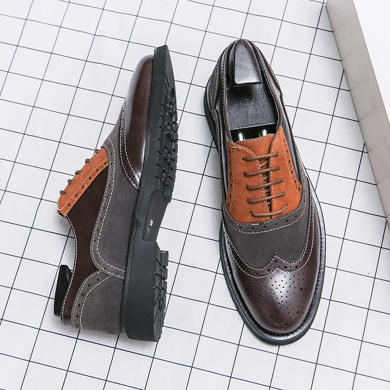 Summer Yellow Brown Men's Brogue Shoes Size 38-46 Pointed Toe Slip-on Leather Shoes For Male Luxury Comfortable Mens Dress Shoes
Summer Yellow Brown Men's Brogue Shoes Size 38-46 Pointed Toe Slip-on Leather Shoes For Male Luxury Comfortable Mens Dress Shoes