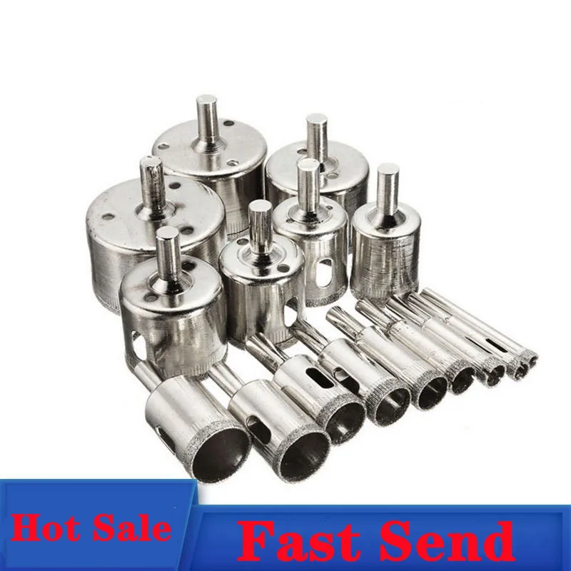16pcs Diamond Coated Drill Bit Set Tile Marble Glass Ceramic Hole Saw Drilling Bits For Power Tools 6mm-50mm 
16pcs Diamond Coated Drill Bit Set Tile Marble Glass Ceramic Hole Saw Drilling Bits For Power Tools 6mm-50mm
