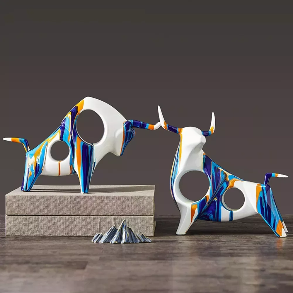Nordic ceramics Bull Statue Color Graffiti Bison Sculpture Decoration Abstract Animal Figurine Room Desk Home Decor Art Gift
Nordic ceramics Bull Statue Color Graffiti Bison Sculpture Decoration Abstract Animal Figurine Room Desk Home Decor Art Gift