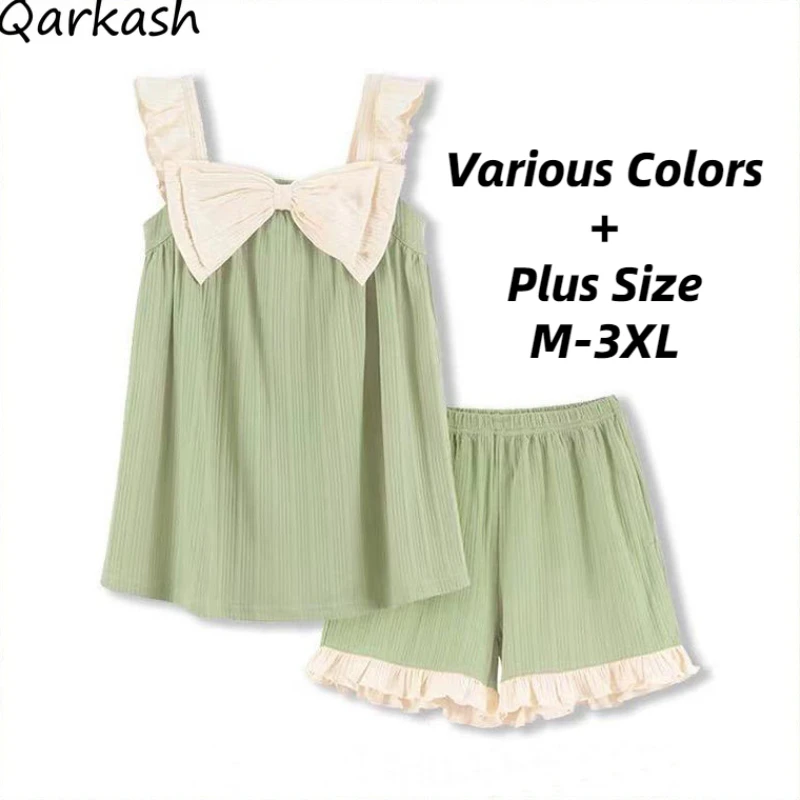 Pajama Sets Women 15 Colors Patchwork Summer Bow Chic Young Elegant M-3XL Fashion Ulzzang Home Ladies Simple Tender Soft Kawaii
Pajama Sets Women 15 Colors Patchwork Summer Bow Chic Young Elegant M-3XL Fashion Ulzzang Home Ladies Simple Tender Soft Kawaii