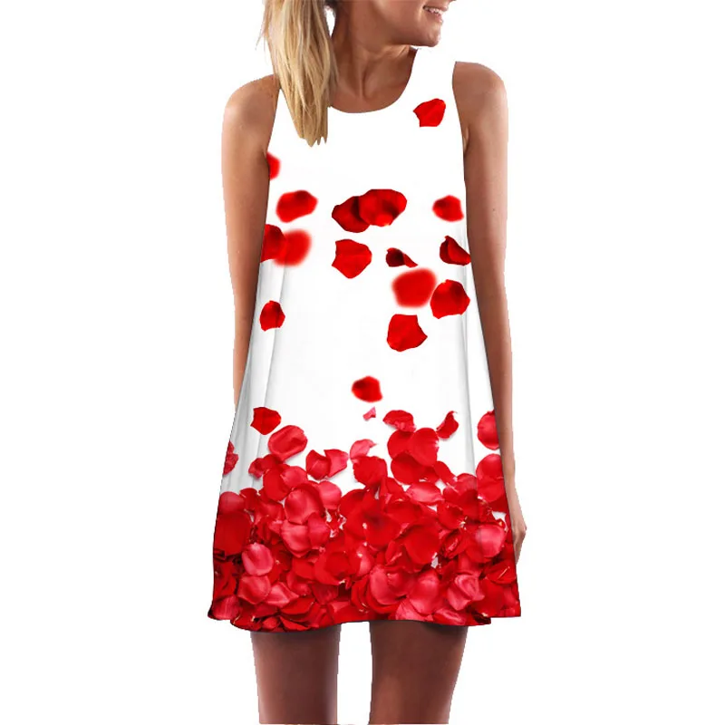Baharcelin women dress new arrival rose print sleeveless summer dress round neckline casual loose mini chiffon dress Vestidos
Baharcelin women dress new arrival rose print sleeveless summer dress round neckline casual loose mini chiffon dress Vestidos