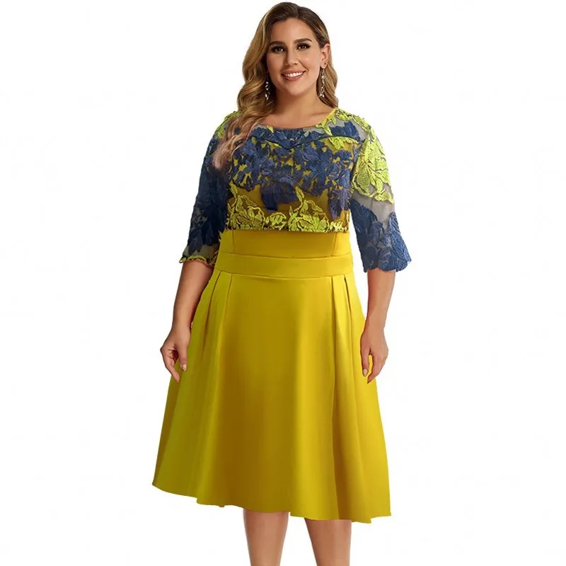 4XL Lace Big Size Dress O-Neck Patchwork Swing Ankara Robes 3/4 Sleeves Fashion African Dresses For Women Traditional Clothing
4XL Lace Big Size Dress O-Neck Patchwork Swing Ankara Robes 3/4 Sleeves Fashion African Dresses For Women Traditional Clothing