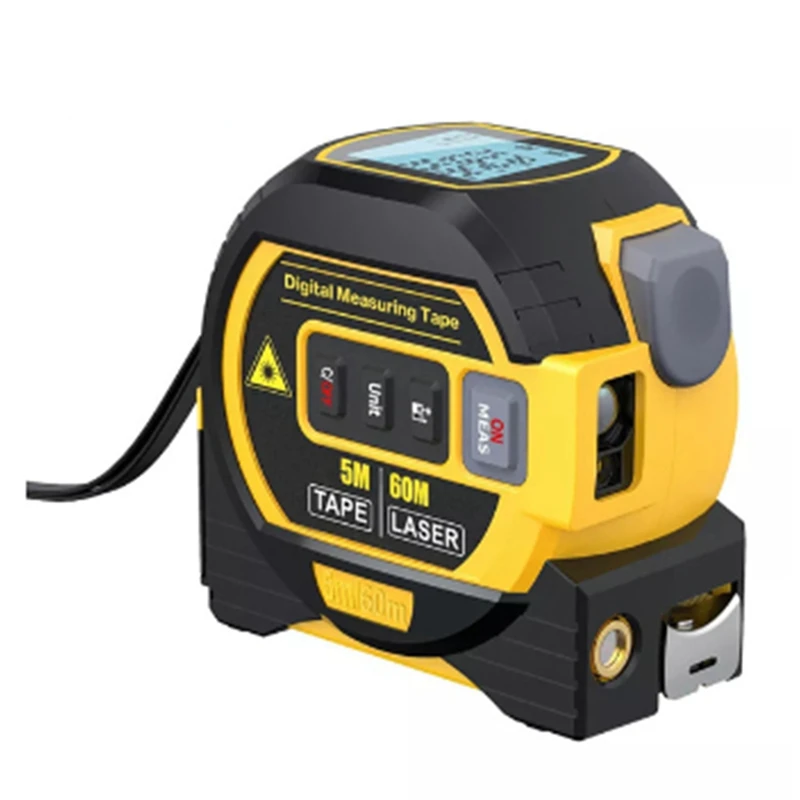 Digital Laser-Distance Meter Rangefinder Handheld Infrared Range Finder 5M Measuring Tape 3 In1 LCD Display 60M
Digital Laser-Distance Meter Rangefinder Handheld Infrared Range Finder 5M Measuring Tape 3 In1 LCD Display 60M