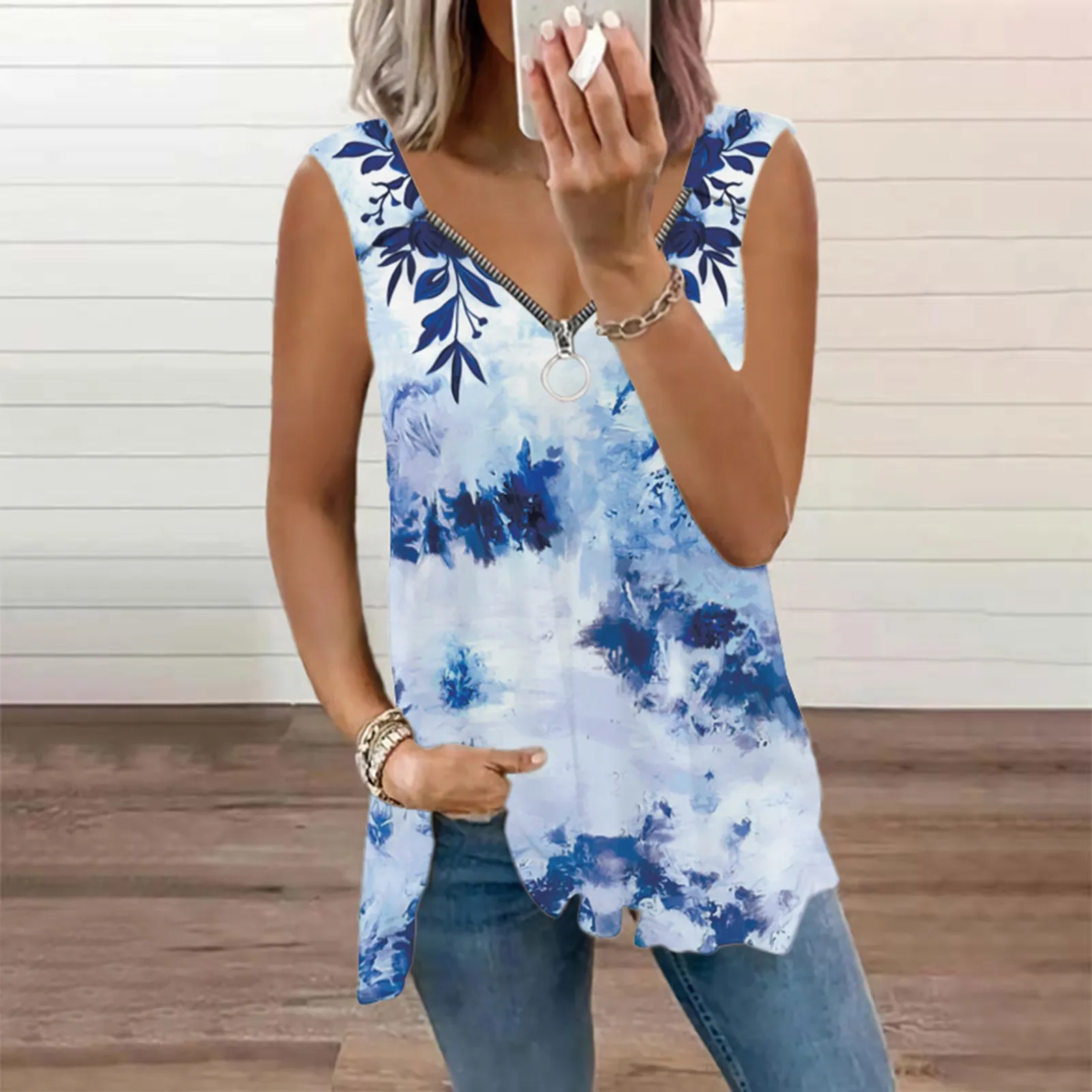 Jean Shirt Women Womens V Neck Sleeveless Top With Zip Tank Top T Shirt Fashion Top
Jean Shirt Women Womens V Neck Sleeveless Top With Zip Tank Top T Shirt Fashion Top