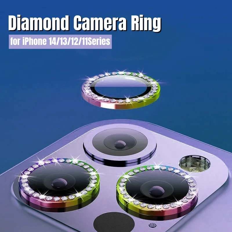 3D Colorful Diamond Bling Camera Lens Tempered Glass for iPhone 15 14 13 12 11 Pro Max 15 14 13 12Mini Metal Ring Protective Cap
3D Colorful Diamond Bling Camera Lens Tempered Glass for iPhone 15 14 13 12 11 Pro Max 15 14 13 12Mini Metal Ring Protective Cap