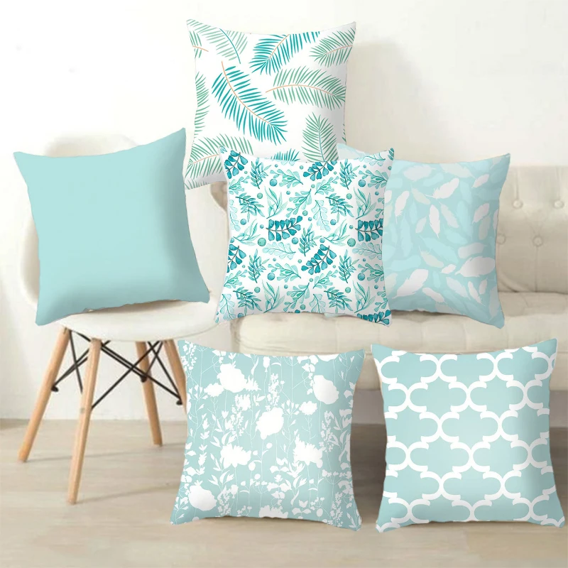 

45x45cm Boho Mint Green Pillow Cases Decorative Cushion Cover Modern Geometry Printing Pillowcase Sofa Couch Throw Pillows Cover