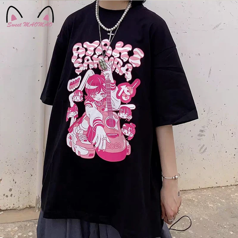 2022 New Women T Shirts Gothic E-girl Guitar Print Short Sleeve Y2k Tops Summer Kawaii Clothes Harajuku T Shirt Woman Tshirts
2022 New Women T Shirts Gothic E-girl Guitar Print Short Sleeve Y2k Tops Summer Kawaii Clothes Harajuku T Shirt Woman Tshirts