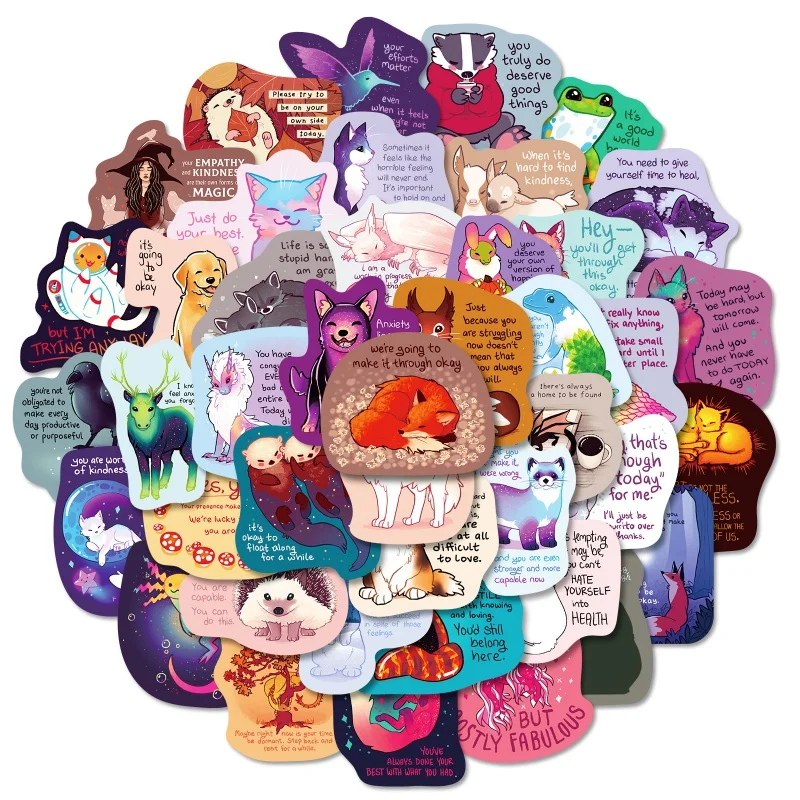 50pcs Inspirational Phrase Stickers, Healing Stickers, Cute Animal Aesthetic Art Planner Positive Motivational Quote Stickers
50pcs Inspirational Phrase Stickers, Healing Stickers, Cute Animal Aesthetic Art Planner Positive Motivational Quote Stickers